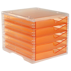styro Schubladenbox styroswingbox light apricot 275-8430.24124, DIN C4 mit 5 Schubladen