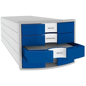 HAN Schubladenbox Impuls blau 1012-14, DIN C4 mit 4 Schubladen
