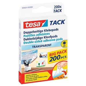 tesa TACK doppelseitige Klebepads für max. 20,0 g 1,0 x 1,0 cm, 200 St.