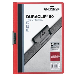 25 DURABLE Klemmhefter DURACLIP rot DIN A4 25 DURABLE Klemmhefter DURACLIP rot DIN A4
