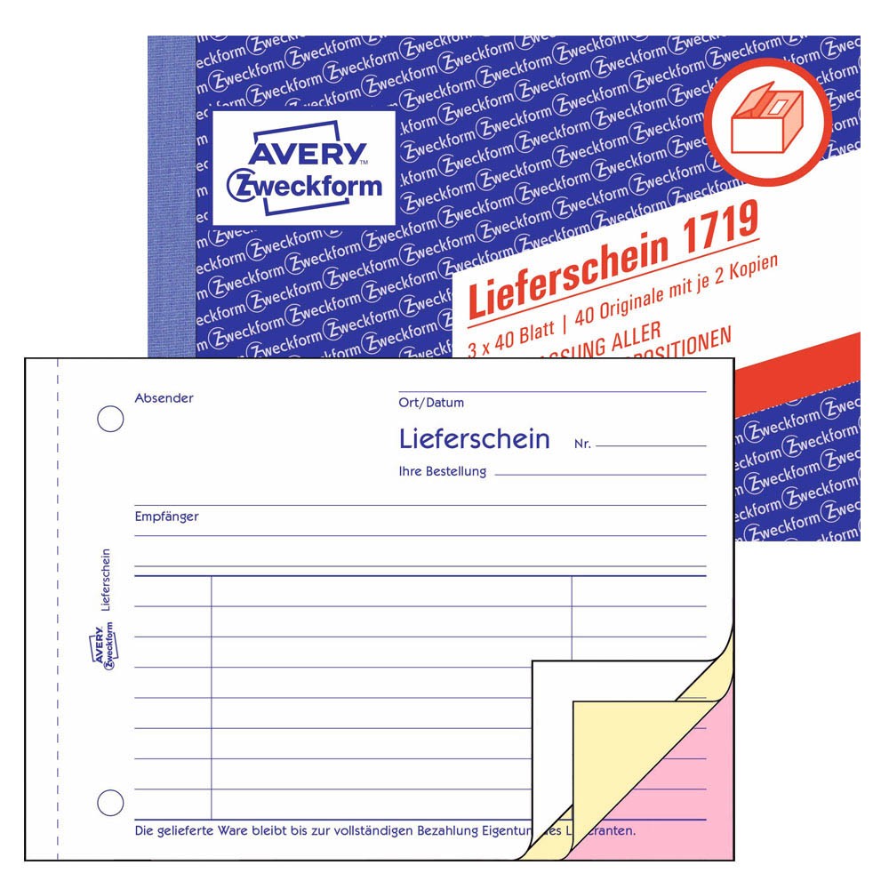Avery Zweckform Formular Lieferschein, Recycling, 1240 Avery Zweckform Formular Lieferschein, Recycling, 1240