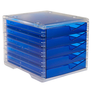 styro Schubladenbox styroswingbox light blau 275-8430.324, DIN C4 mit 5 Schubladen