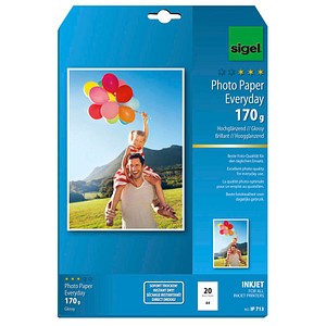 SIGEL Fotopapier IP713 DIN A4 hochglänzend 170 g/qm 20 Blatt SIGEL Fotopapier IP713 DIN A4 hochglänzend 170 g/qm 20 Blatt