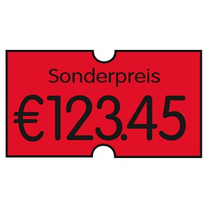 METO Preisetiketten Etikettenrollen leuchtrot 18 Rollen METO Preisetiketten Etikettenrollen leuchtrot 18 Rollen