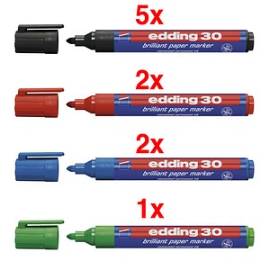 10 edding Brilliant-Paper-Marker 30 Permanentmarker farbsortiert 1,5 - 3,0 mm 10 edding Brilliant-Paper-Marker 30 Permanentmarker farbsortiert 1,5 - 3,0 mm