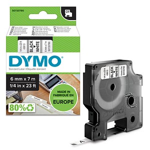 DYMO Beschriftungsband D1 43613 S0720780, 6 mm schwarz auf weiß DYMO Beschriftungsband D1 43613 S0720780, 6 mm schwarz auf weiß
