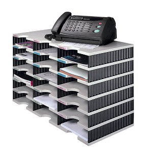 styro Sortierstation Styrodoc grau/blau mit 18 Fächern styro Sortierstation Styrodoc grau/blau mit 18 Fächern