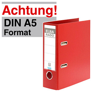 ELBA A5 Hochformat Ordner rot Kunststoff 7,5 cm DIN A5 hoch ELBA A5 Hochformat Ordner rot Kunststoff 7,5 cm DIN A5 hoch