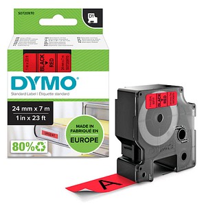 DYMO Beschriftungsband D1 53717 S0720970, 24 mm schwarz auf rot DYMO Beschriftungsband D1 53717 S0720970, 24 mm schwarz auf rot
