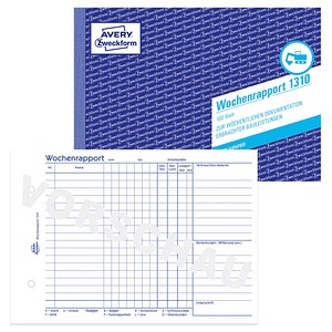 AVERY Zweckform Formularbuch 1310 Wochenrapport AVERY Zweckform Formularbuch 1310 Wochenrapport