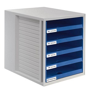 HAN Schubladenbox Schrank-Set blau 1401-14, DIN C4 mit 5 Schubladen