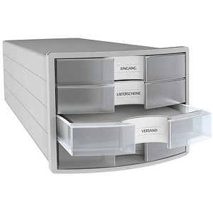 HAN Schubladenbox Impuls transparent DIN C4 mit 4 Schubladen HAN Schubladenbox Impuls transparent DIN C4 mit 4 Schubladen