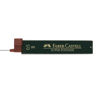 12 FABER-CASTELL SUPER-POLYMER Bleistiftminen B 0,5 mm 12 FABER-CASTELL SUPER-POLYMER Bleistiftminen B 0,5 mm