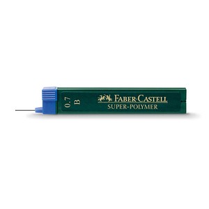 12 FABER-CASTELL SUPER-POLYMER Bleistiftminen B 0,7 mm 12 FABER-CASTELL SUPER-POLYMER Bleistiftminen B 0,7 mm