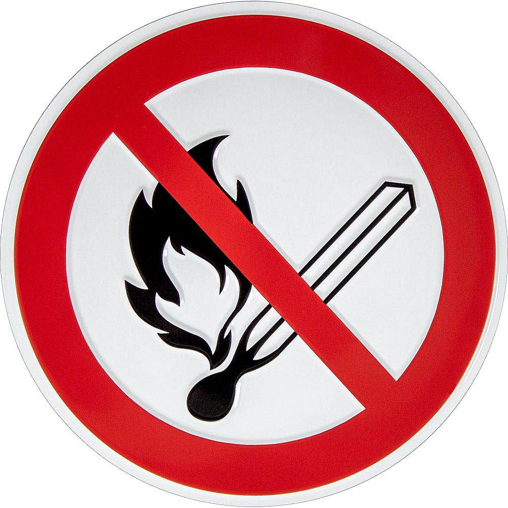 SafetyMarking® Verbotsaufkleber "Keine offene Flamme, Feuer, offene