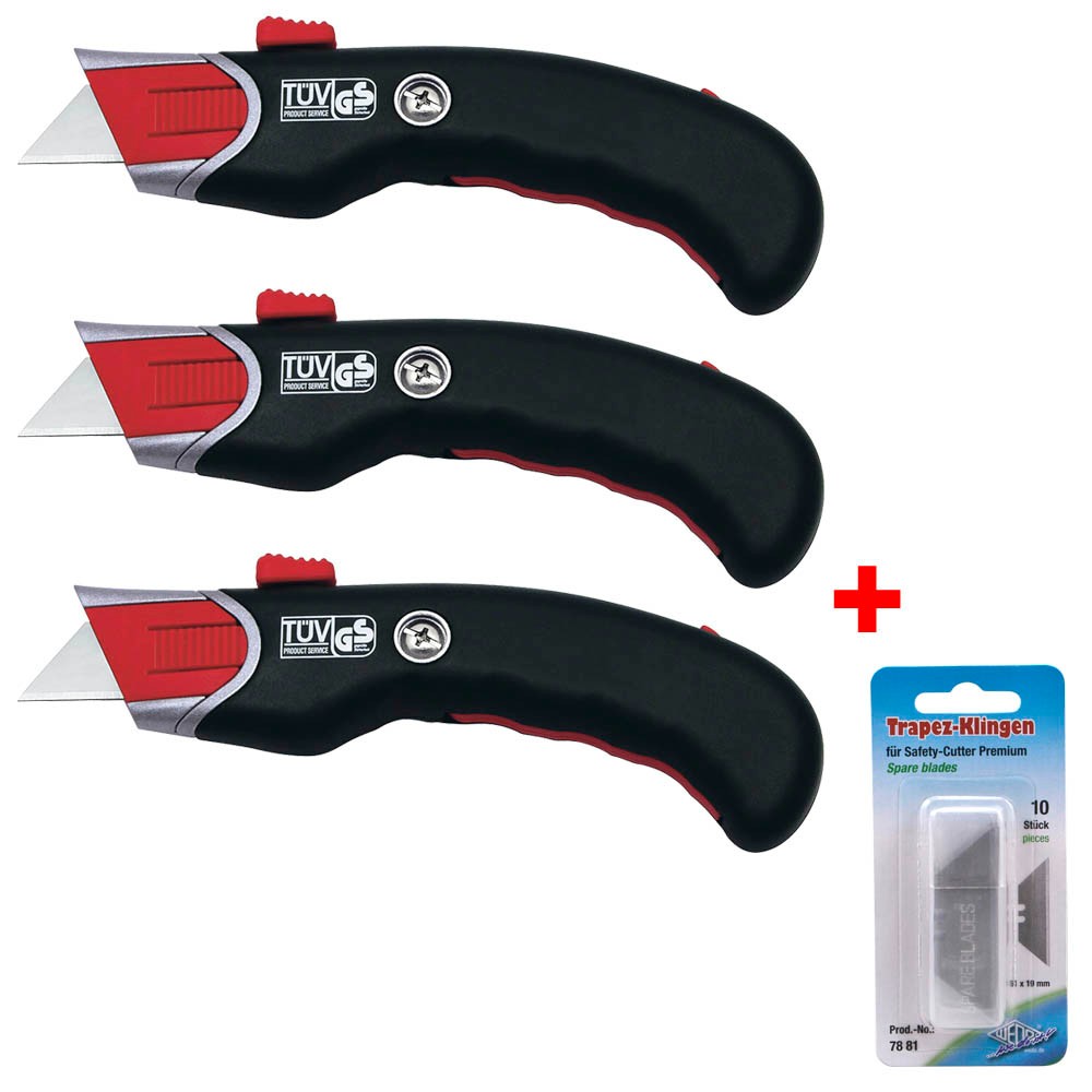 10 x WEDO® Cuttermesser Safety Premium 78815 Teppichmesser 19 mm