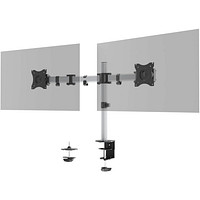 DURABLE Monitor-Halterung SELECT 509523 silber für 2 Monitore, Tischklemme,  Tischbohrung