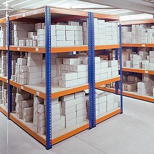 SCHULTE Weitspannregal braun / blau SCHULTE Weitspannregal braun / blau