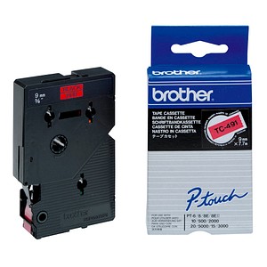 brother Beschriftungsband TC-491 TC491, 9 mm schwarz auf rot brother Beschriftungsband TC-491 TC491, 9 mm schwarz auf rot