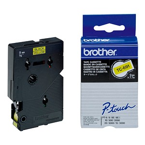 brother Beschriftungsband TC-691 TC691, 9 mm schwarz auf gelb brother Beschriftungsband TC-691 TC691, 9 mm schwarz auf gelb