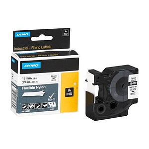 DYMO Beschriftungsband RHINO 18489, 19 mm schwarz auf weiß DYMO Beschriftungsband RHINO 18489, 19 mm schwarz auf weiß