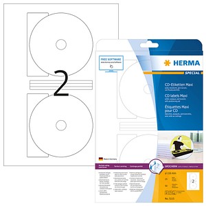 50 HERMA CD-Etiketten 5115 weiß 50 HERMA CD-Etiketten 5115 weiß