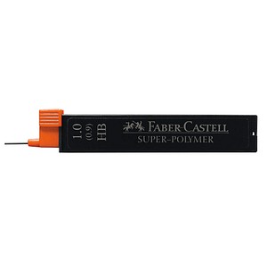 12 FABER-CASTELL SUPER-POLYMER Bleistiftminen HB 1,0 mm 12 FABER-CASTELL SUPER-POLYMER Bleistiftminen HB 1,0 mm