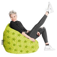 SITTING POINT Fluffy Stars L Sitzsack grün | office discount