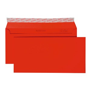 ELCO Briefumschläge DIN lang ohne Fenster rot haftklebend 250 St.