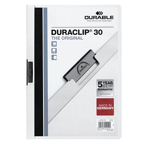 5 DURABLE Klemmhefter DURACLIP weiß DIN A4 5 DURABLE Klemmhefter DURACLIP weiß DIN A4