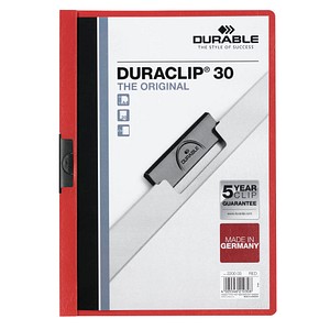 25 DURABLE Klemmhefter DURACLIP rot 25 DURABLE Klemmhefter DURACLIP rot
