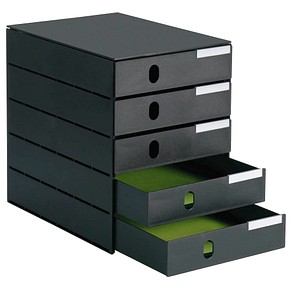 styro Schubladenbox styroval PRO schwarz DIN C4 mit 5 Schubladen