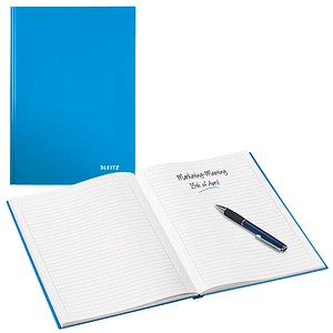 LEITZ Notizbuch WOW DIN A5 liniert, blau-metallic Hardcover 160
