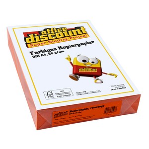 office discount Kopierpapier Color rotorange DIN A4 80 g/qm 500 Blatt office discount Kopierpapier Color rotorange DIN A4 80 g/qm 500 Blatt
