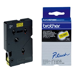 brother Beschriftungsband TC-601 TC601, 12 mm schwarz auf gelb brother Beschriftungsband TC-601 TC601, 12 mm schwarz auf gelb