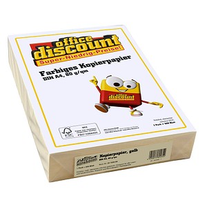 office discount Kopierpapier Color gelb DIN A4 80 g/qm 500 Blatt office discount Kopierpapier Color gelb DIN A4 80 g/qm 500 Blatt