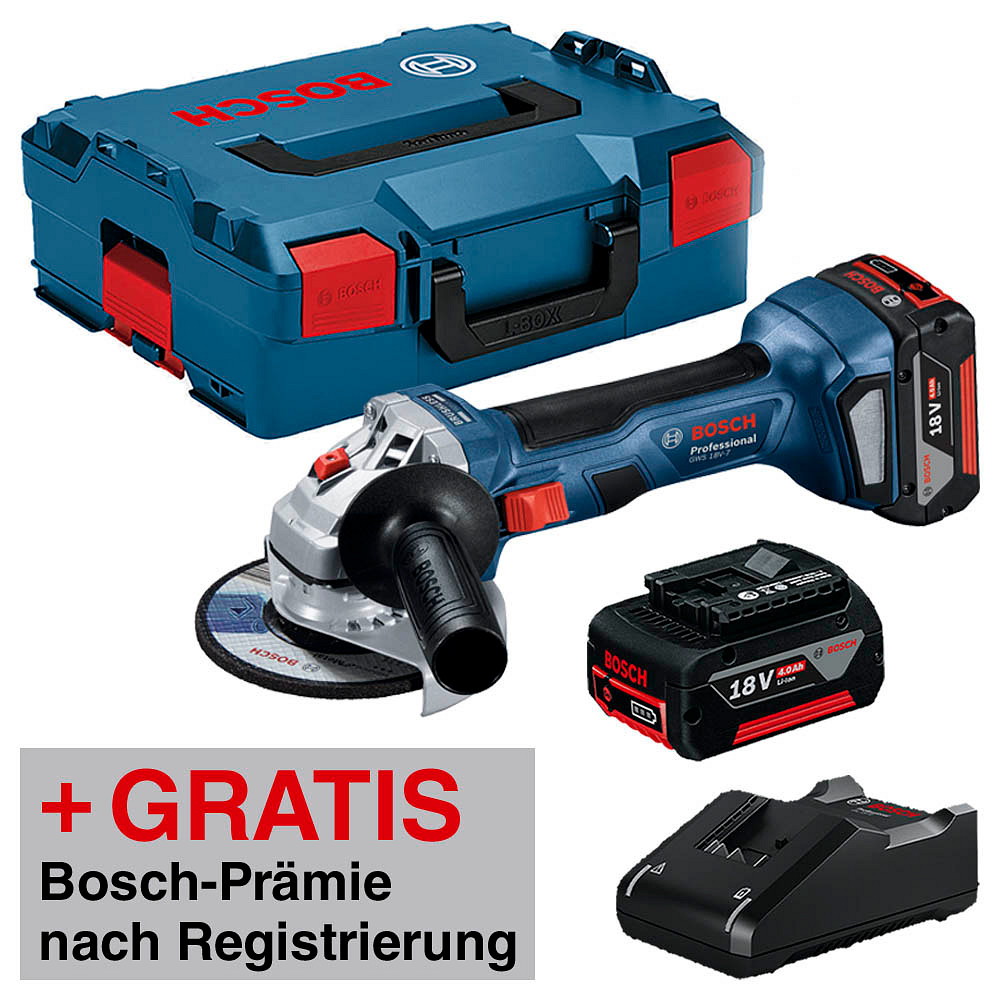 AKTION BOSCH Professional GWS 18V7 AkkuWinkelschleiferSet 18,0 V