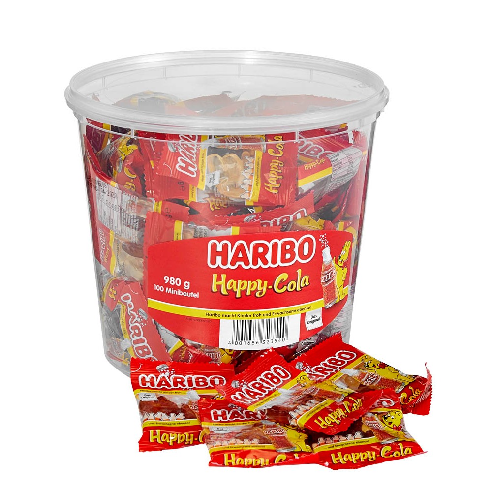 Food Haribo Happy Cola 100 Minibeutel for wholesale sourcing !