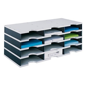 styro Sortierstation Styrodoc grau/schwarz mit 12 Fächern styro Sortierstation Styrodoc grau/schwarz mit 12 Fächern