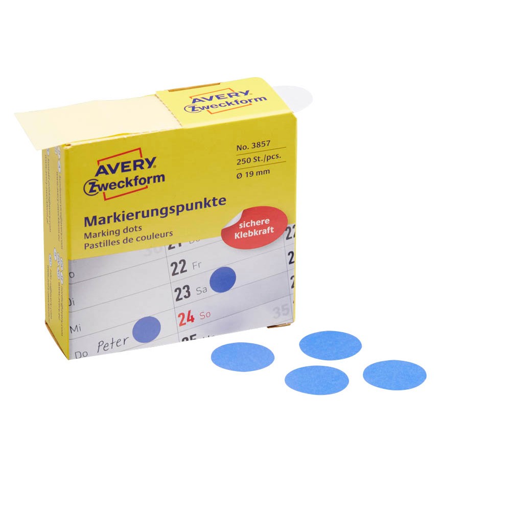 Avery Zweckform 3522 Étiquettes Rondes Noires ø19mm - Lot De 1000 Autocollants Pour Cibles De Tir, Organisation Et Bricolage
