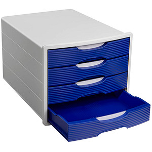 office discount Schubladenbox blau 1001-DO-14, DIN C4 mit 4 Schubladen