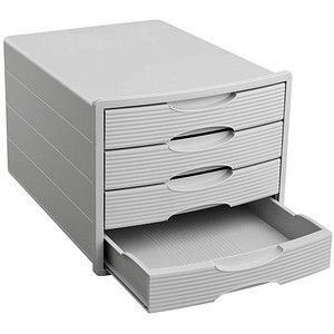 office discount Schubladenbox lichtgrau 1001-DO-11, DIN C4 mit 4 Schubladen
