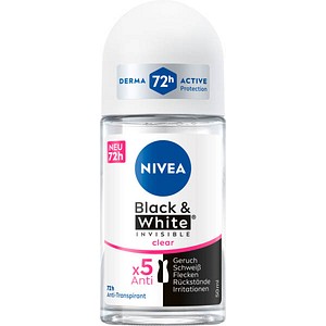 NIVEA Black & White Invisible Clear Deo-Roller 50,0 ml