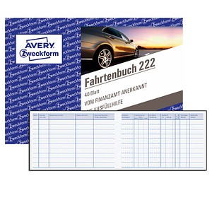 AVERY Zweckform Fahrtenbuch, Pkw mit Kraftstoffverbrauch Formularbuch 222