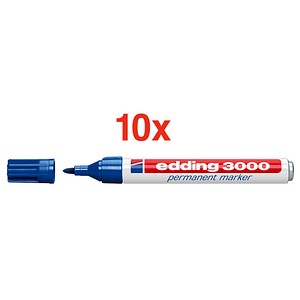 10 edding 3000 Permanentmarker blau 1,5 - 3,0 mm 10 edding 3000 Permanentmarker blau 1,5 - 3,0 mm