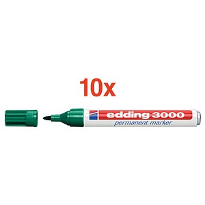 10 edding 3000 Permanentmarker grün 1,5 - 3,0 mm 10 edding 3000 Permanentmarker grün 1,5 - 3,0 mm