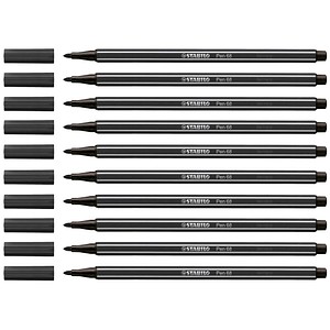 10 STABILO Pen 68 Filzstifte schwarz 10 STABILO Pen 68 Filzstifte schwarz
