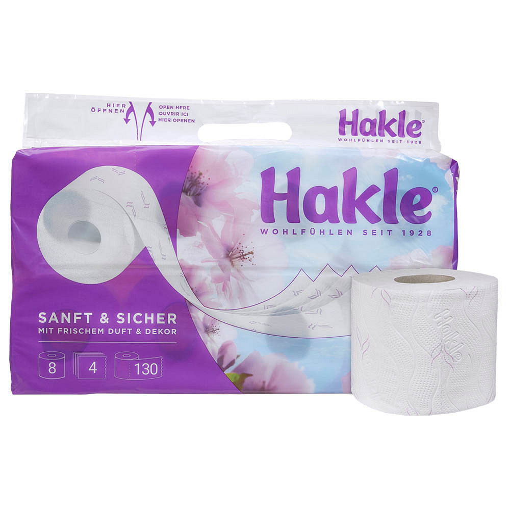 Hakle Toilettenpapier Sanft & Sicher 4-lagig 8 Rollen | office discount