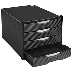 office discount Schubladenbox schwarz 1001-DO-13, DIN C4 mit 4 Schubladen