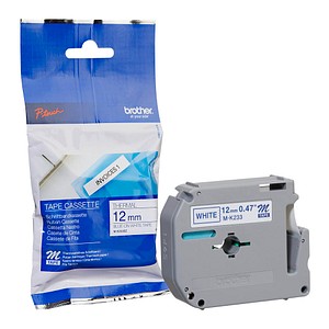 brother Beschriftungsband M-K M-K233 MK233BZ, 12 mm blau auf weiß brother Beschriftungsband M-K M-K233 MK233BZ, 12 mm blau auf weiß